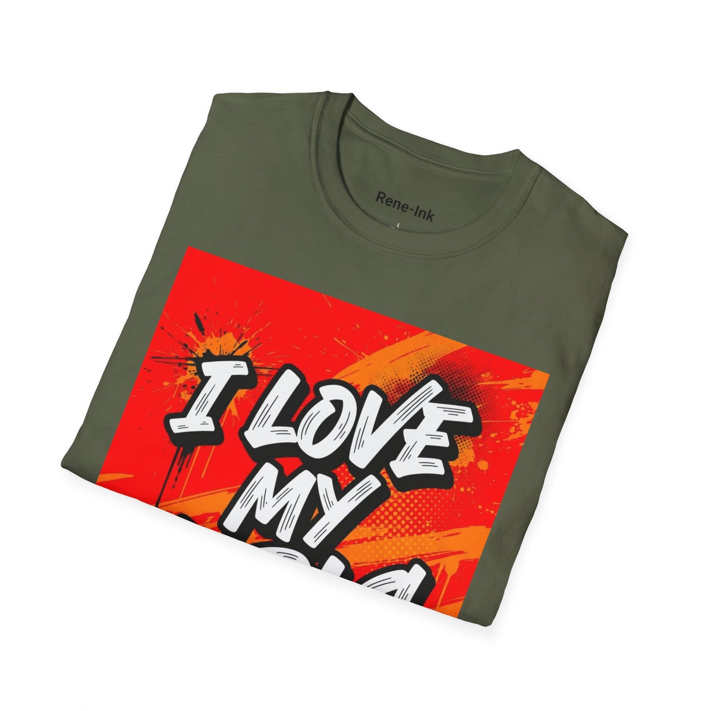"I Love My Curls" Military Green Graphic T-Shirt