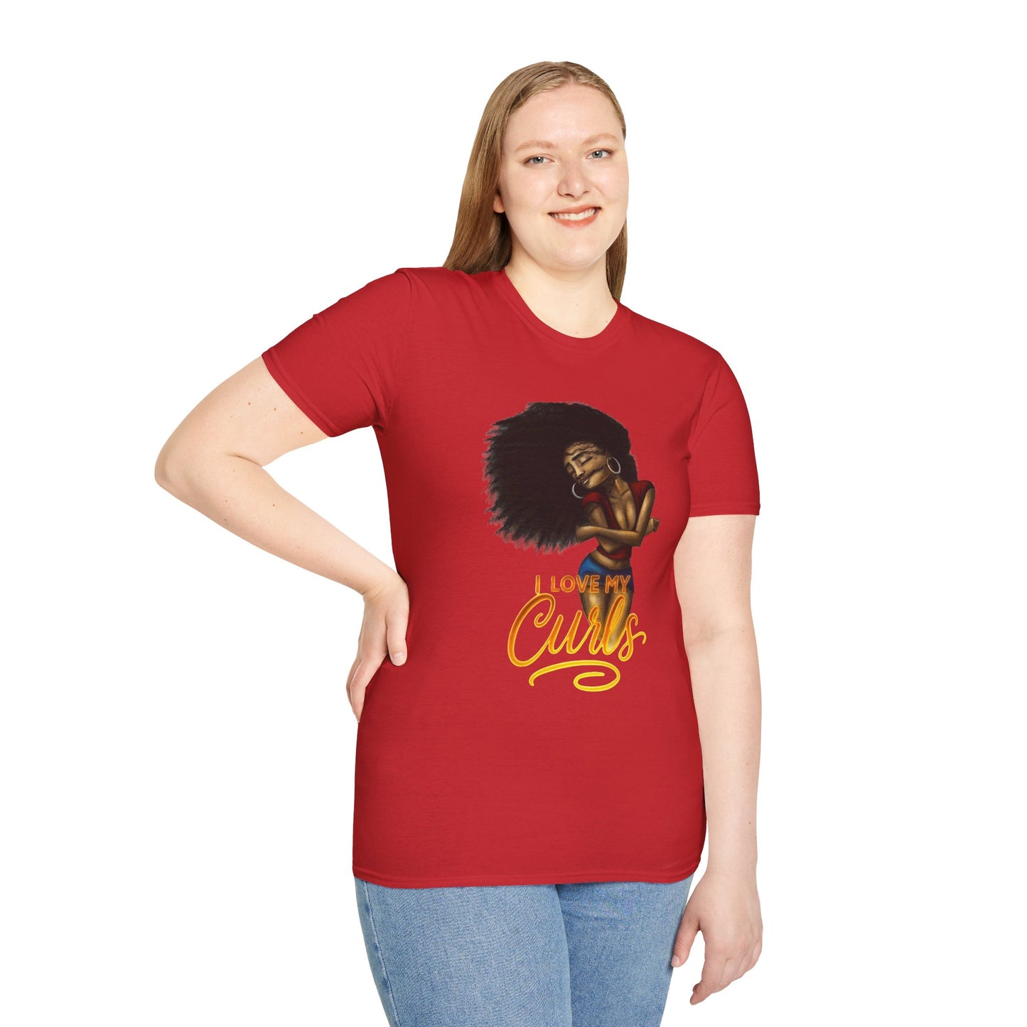 "I Love My Curls" Red T-Shirt
