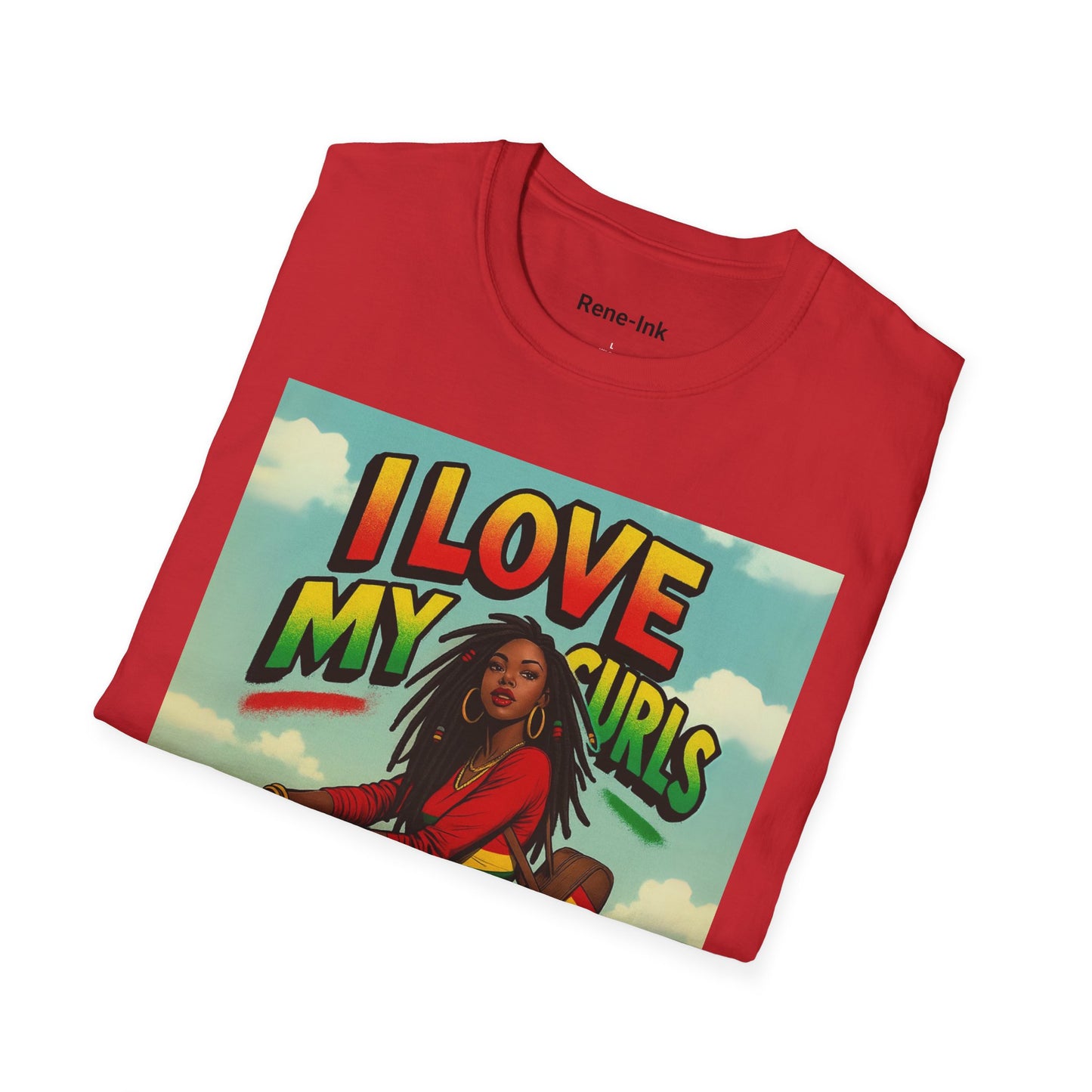 "I Love My Curls" Red Graphic T-Shirt