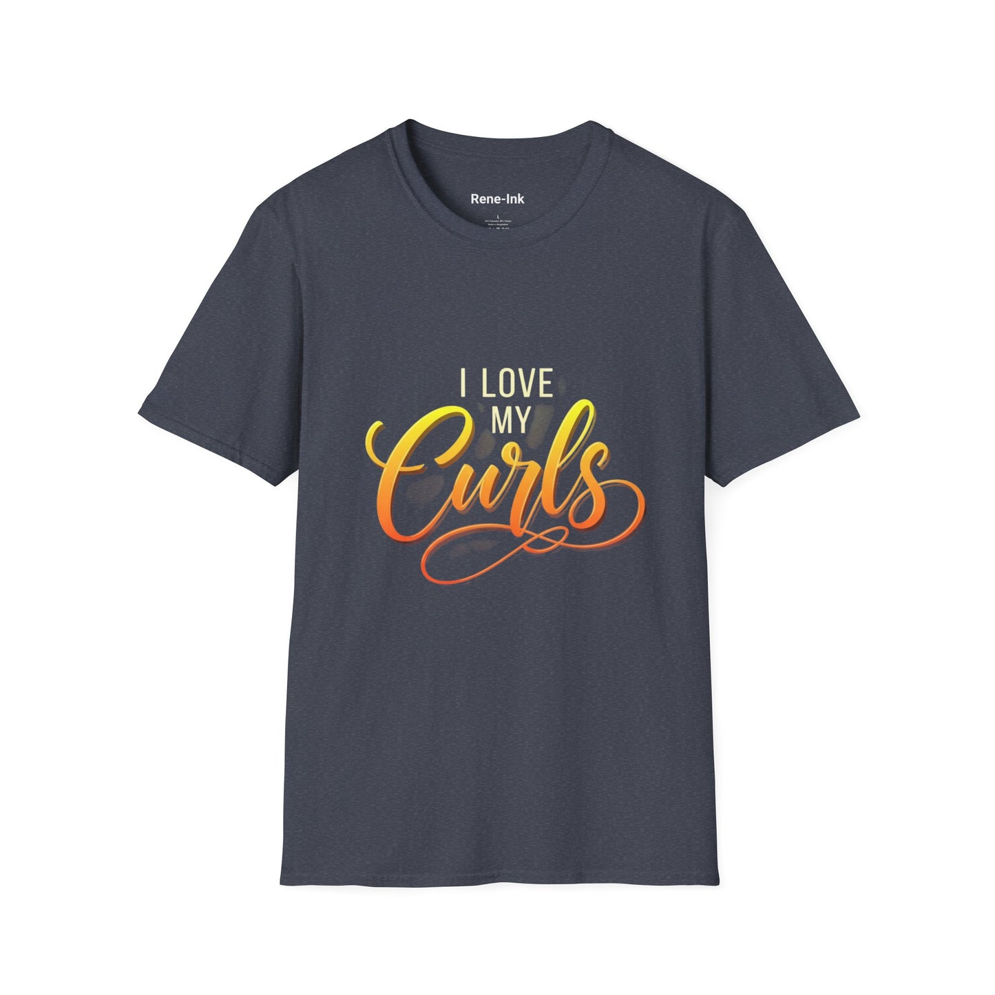 "I Love My Curls" Heather Navy T-Shirt