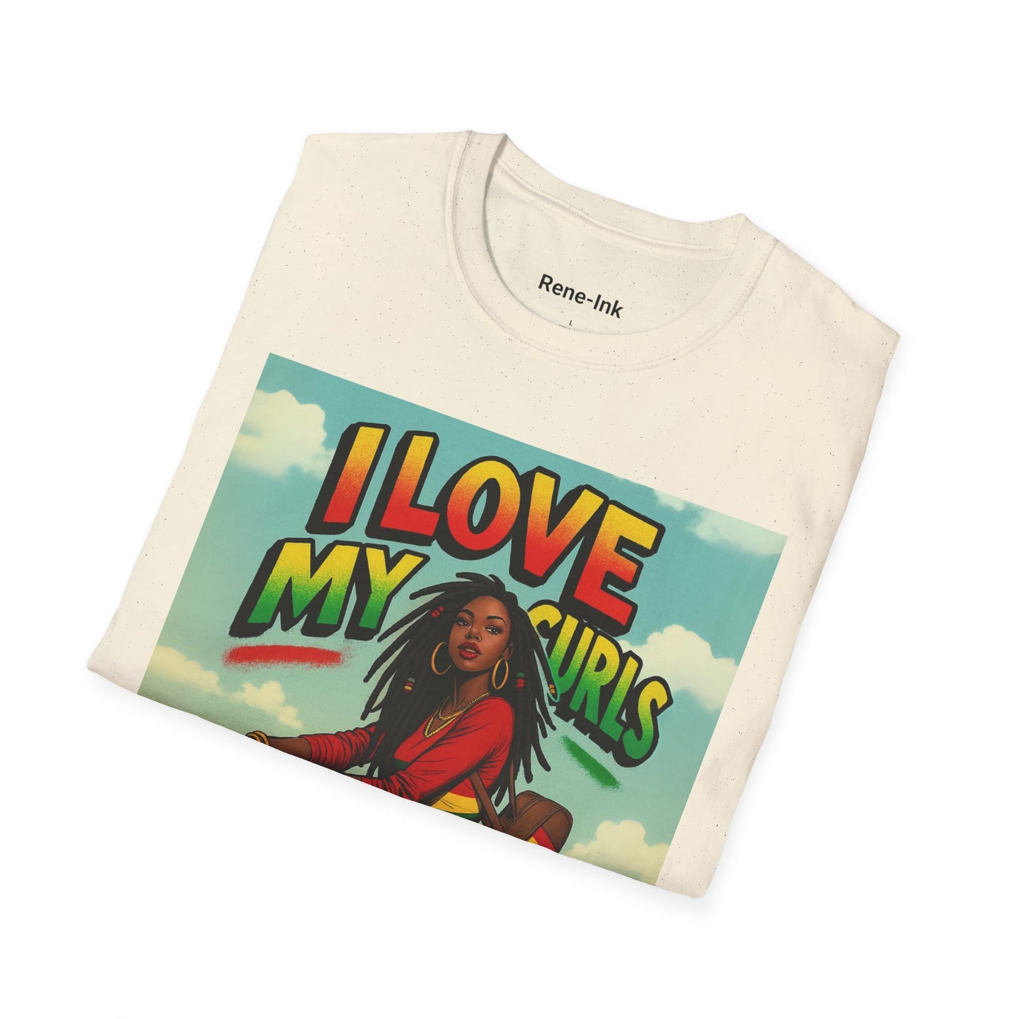 "I Love My Curls" White Graphic T-Shirt