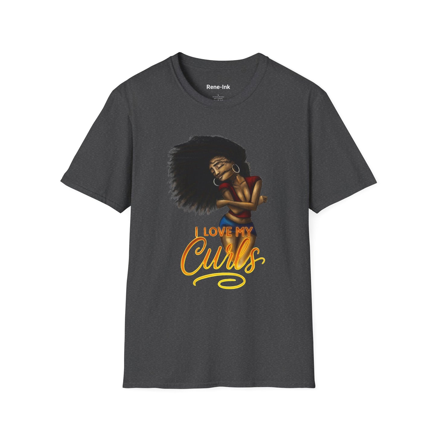 "I Love My Curls" Dark Heather T-Shirt