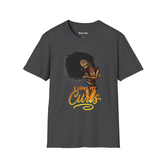 "I Love My Curls" Dark Heather T-Shirt