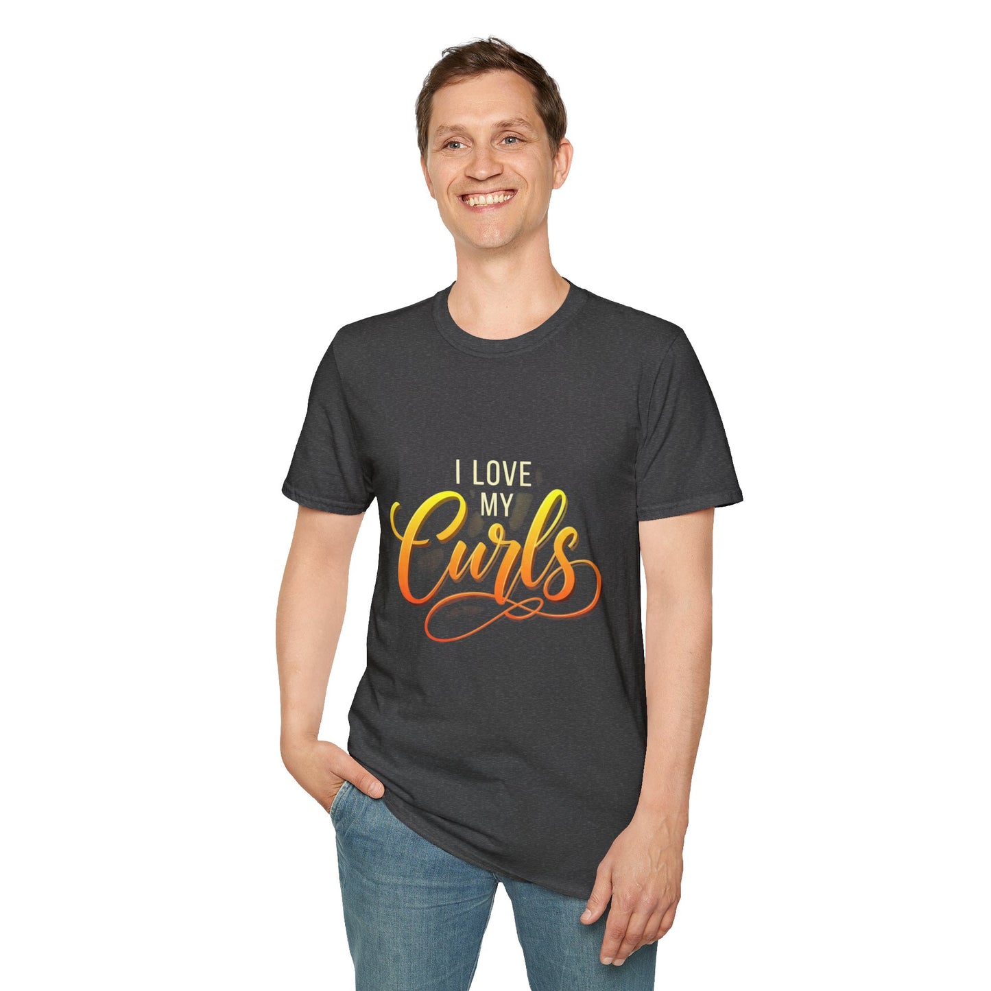 "I Love My Curls" Dark Heather T-Shirt