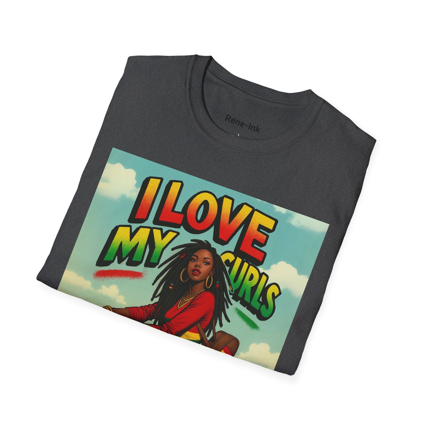 "I Love My Curls" Dark Heather Graphic T-Shirt