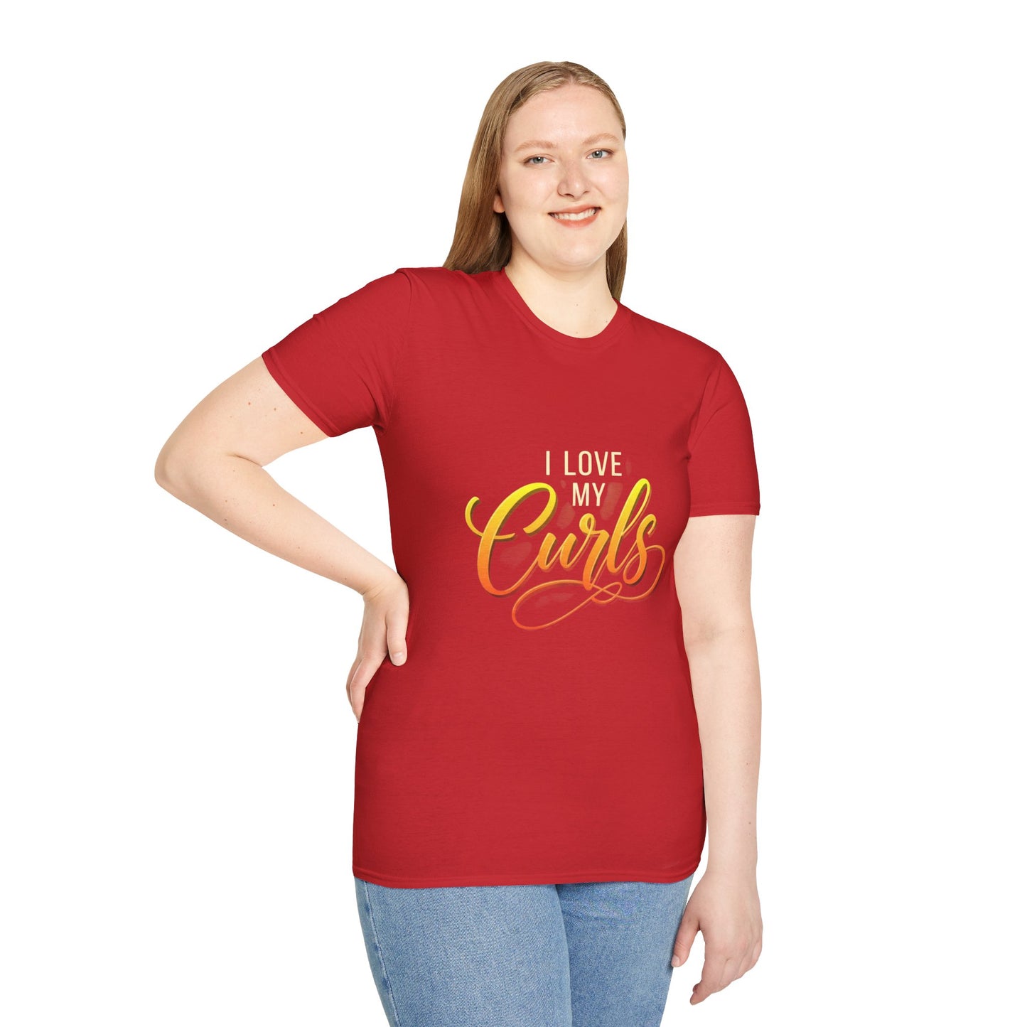"I Love My Curls" Red T-Shirt