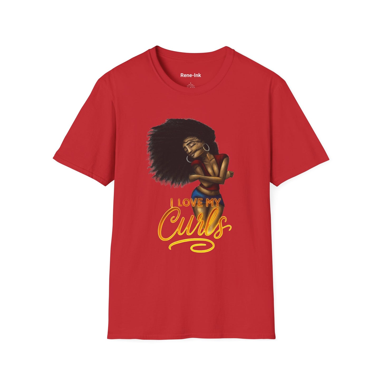 "I Love My Curls" Red T-Shirt