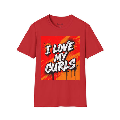 "I Love My Curls" Red Graphic T-Shirt
