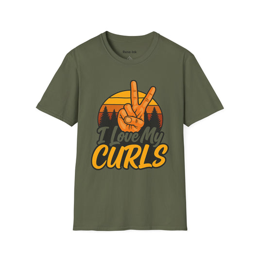 "I Love My Curls" Military Green Softstyle T-Shirt