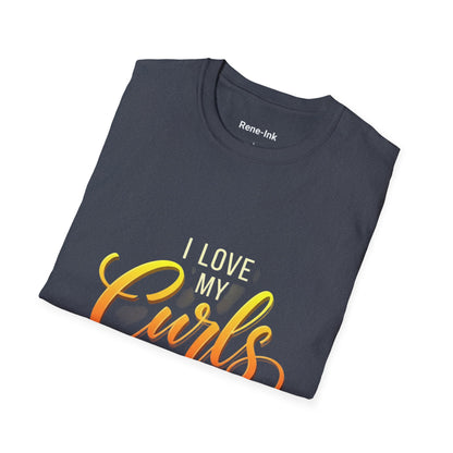 "I Love My Curls" Heather Navy T-Shirt