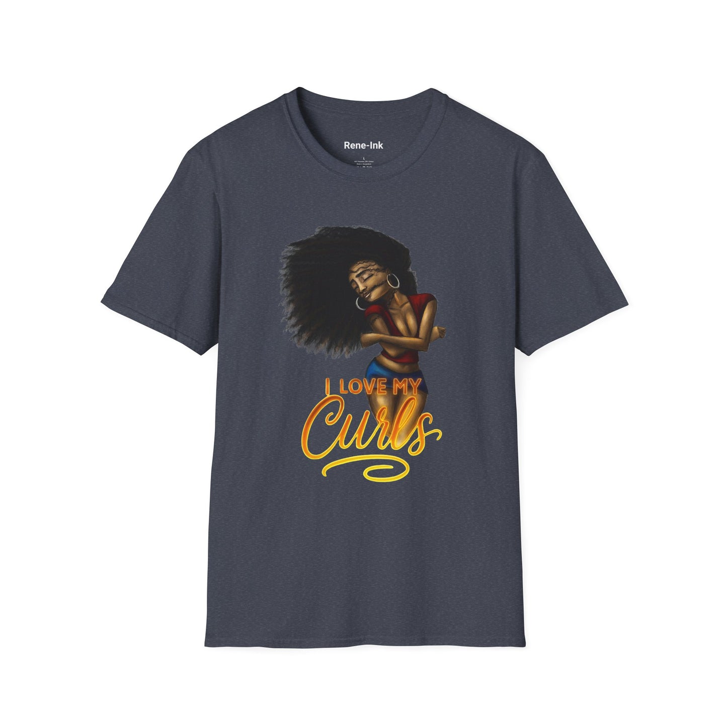 "I Love My Curls" Heather Navy T-Shirt
