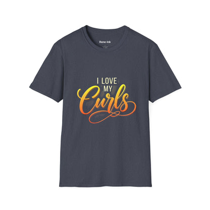 "I Love My Curls" Heather Navy T-Shirt