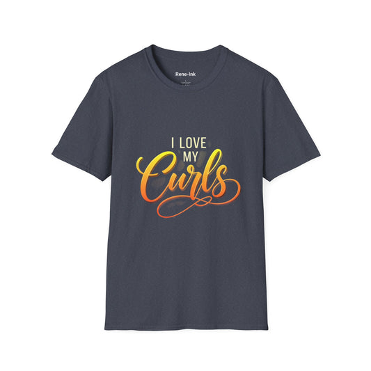 "I Love My Curls" Heather Navy T-Shirt