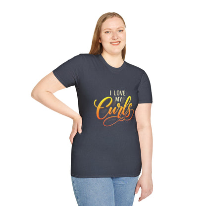 "I Love My Curls" Heather Navy T-Shirt