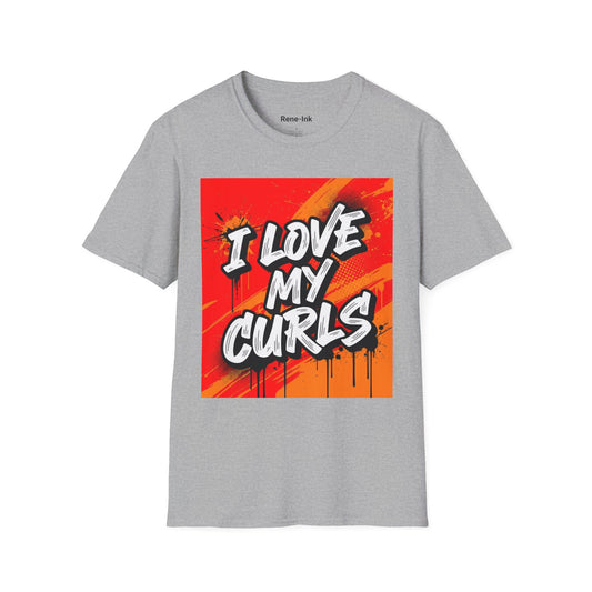"I Love My Curls" Sport Grey Graphic T-Shirt