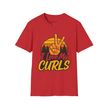 "I Love My Curls" Red Softstyle T-Shirt