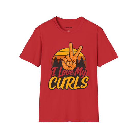 "I Love My Curls" Red Softstyle T-Shirt