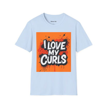 "I Love My Curls" Light Blue T-Shirt