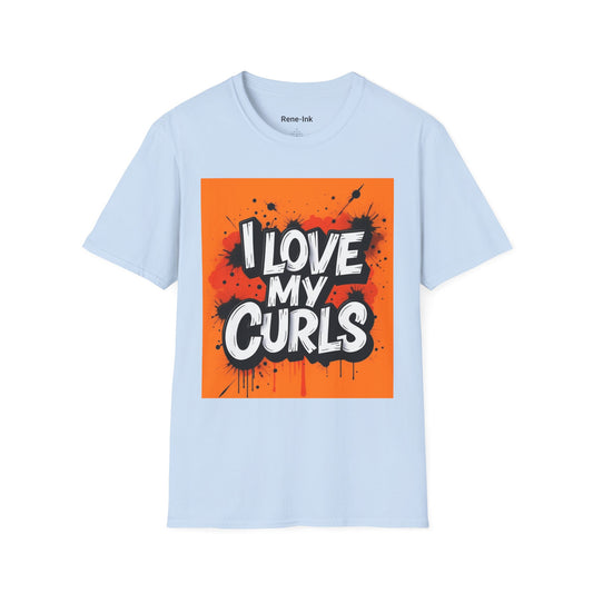 "I Love My Curls" Light Blue T-Shirt