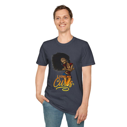 "I Love My Curls" Heather Navy T-Shirt