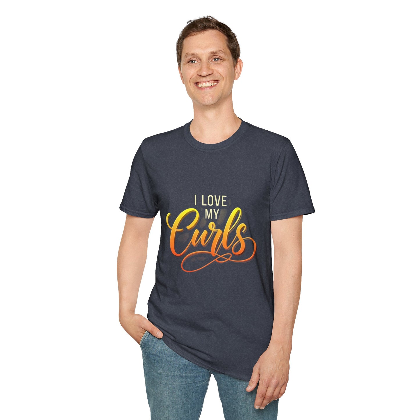 "I Love My Curls" Heather Navy T-Shirt