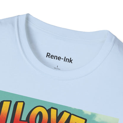 "I Love My Curls" Light Blue Graphic T-Shirt