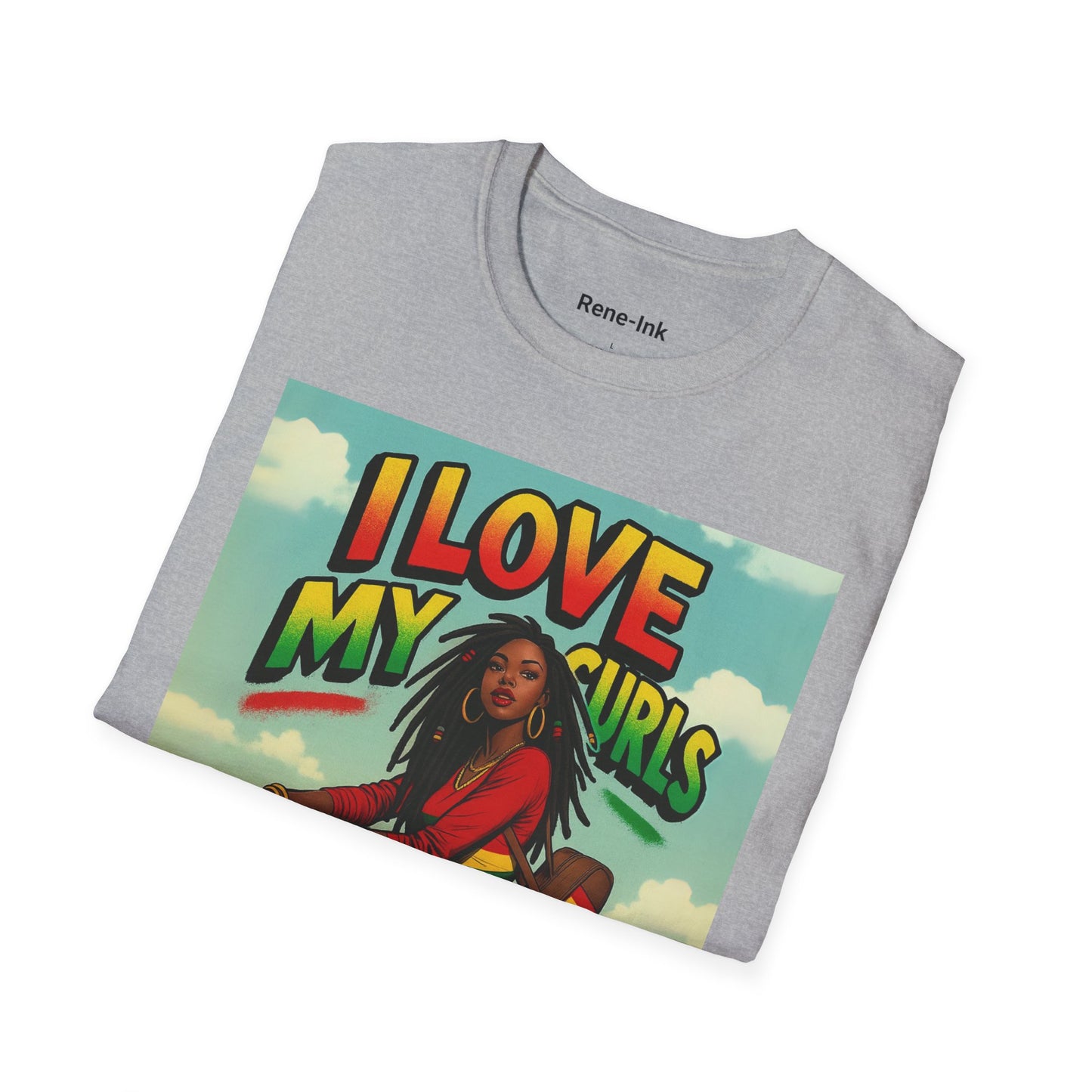 "I Love My Curls" Sport Grey Graphic T-Shirt