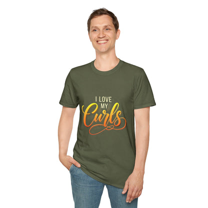 "I Love My Curls" Military Green T-Shirt