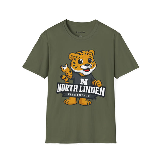 "North Linden Elementary" Military Green Graphic T-Shirt