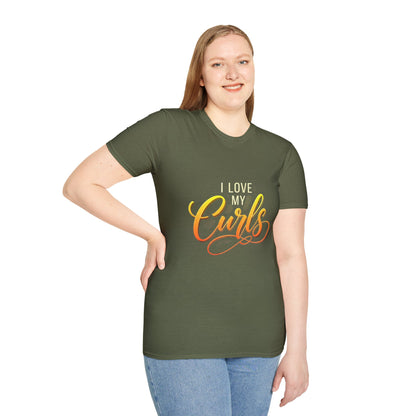 "I Love My Curls" Military Green T-Shirt
