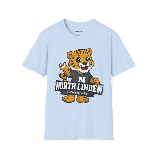 "North Linden Elementary" Light Blue Graphic T-Shirt